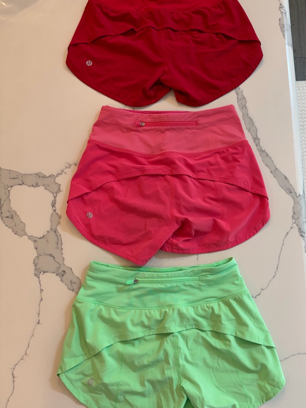 Lululemon Speed Up Shorts Bundle - Sonic Pink, Electric Green